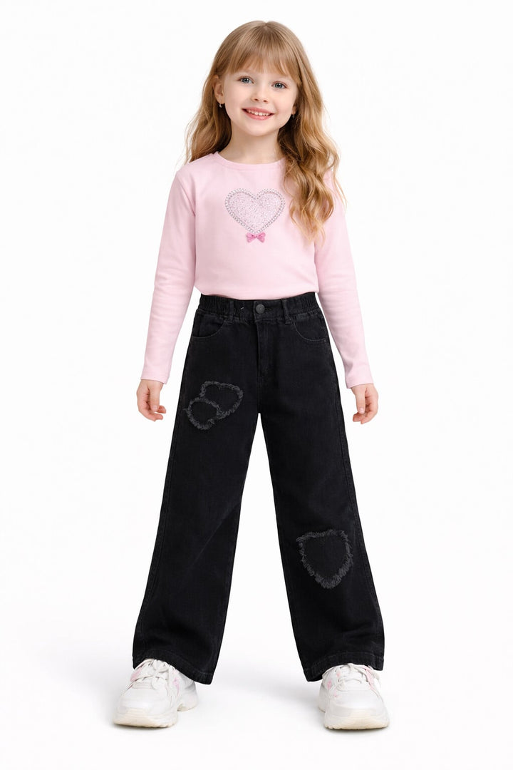 MPL Girl Child Pearl Star Embroidered Pants - Asheville