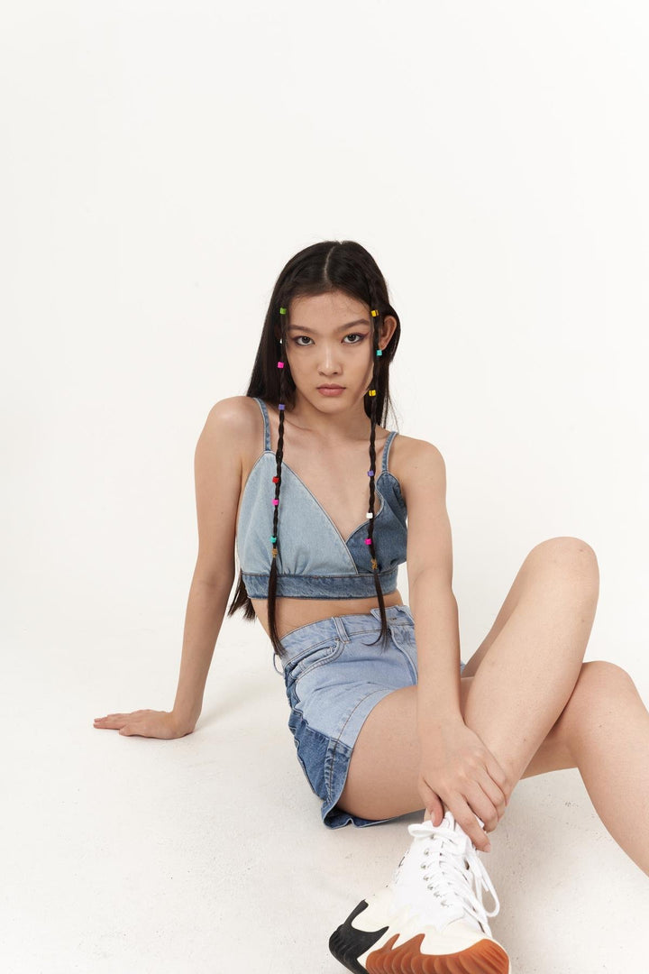 HLLY Women Ocean Denim Shorts Blue - Edmonds