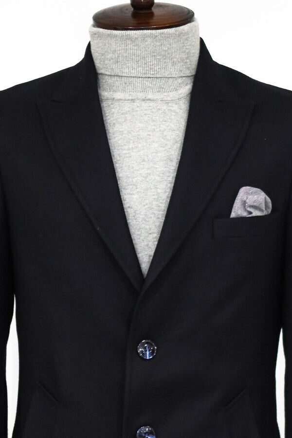 WSS Cachet Slim Fit Wide Lapel Charcoal Men Coat  - Bonita Springs