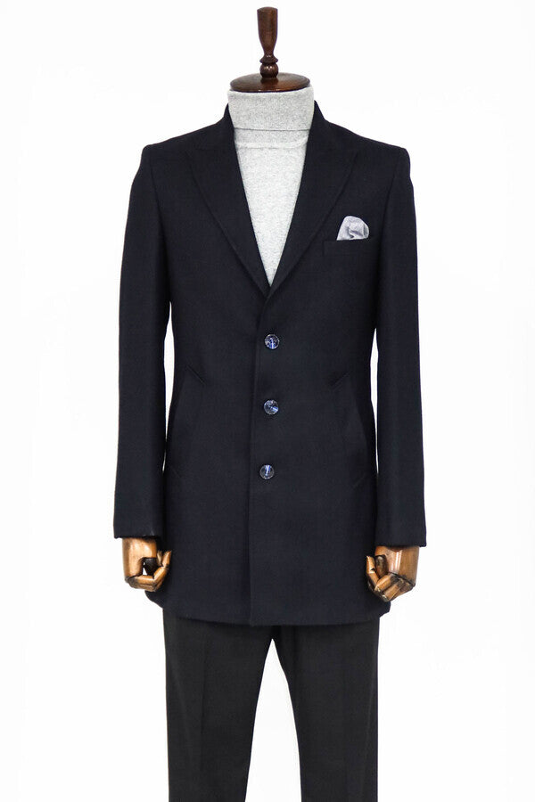 WSS Cachet Slim Fit Wide Lapel Charcoal Men Coat  - Bonita Springs
