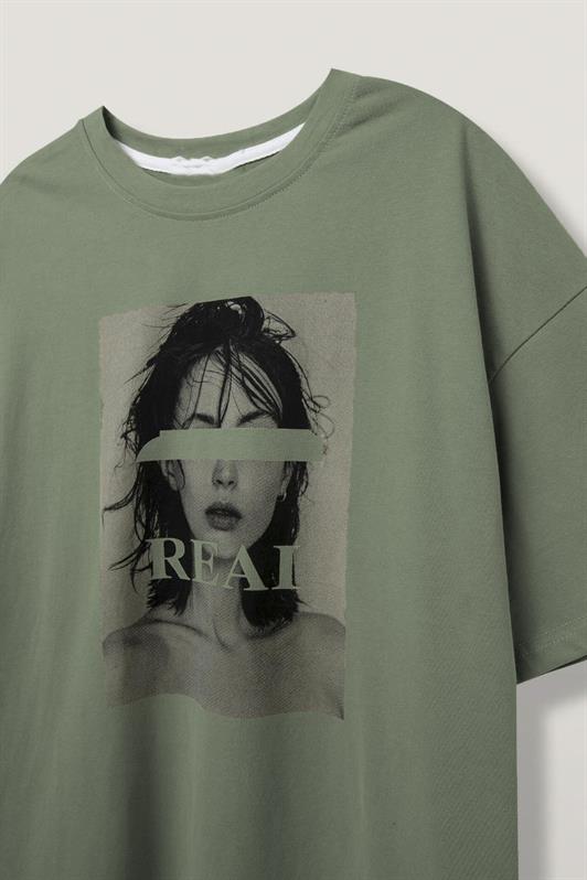 MDX Unripe Green Oversize Printed Women's T-shirt MG1764 - Maarssen