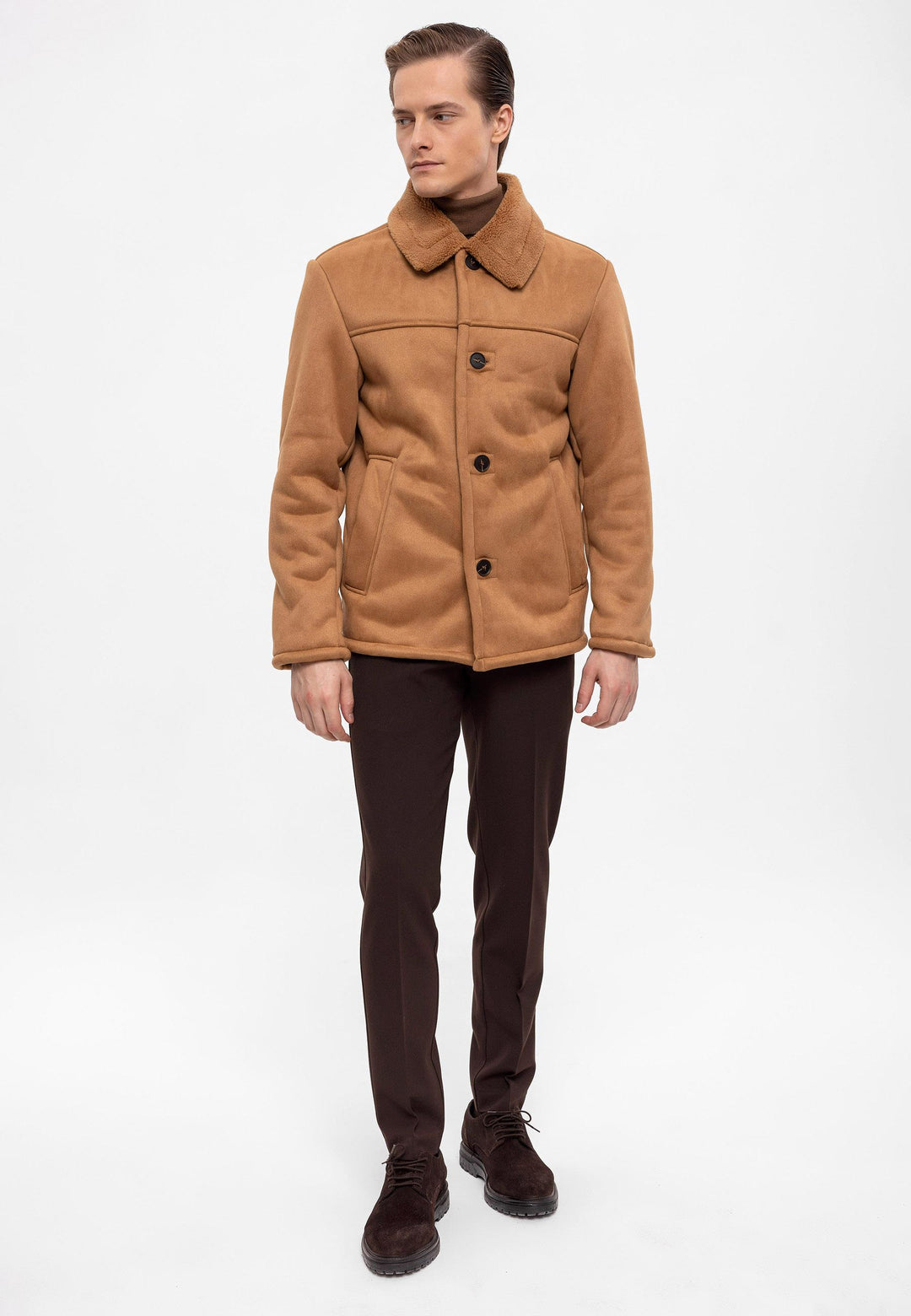 ANT Lining Detailed Suede Coat - Kensington