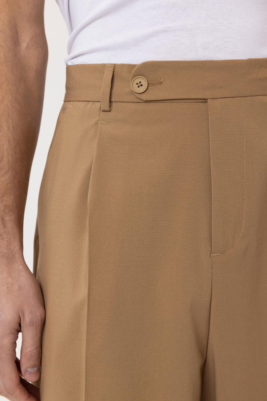 ANT Antioch Camel Baggy Yüksek Bel Erkek Kumaş Pantolon - Tezonapa