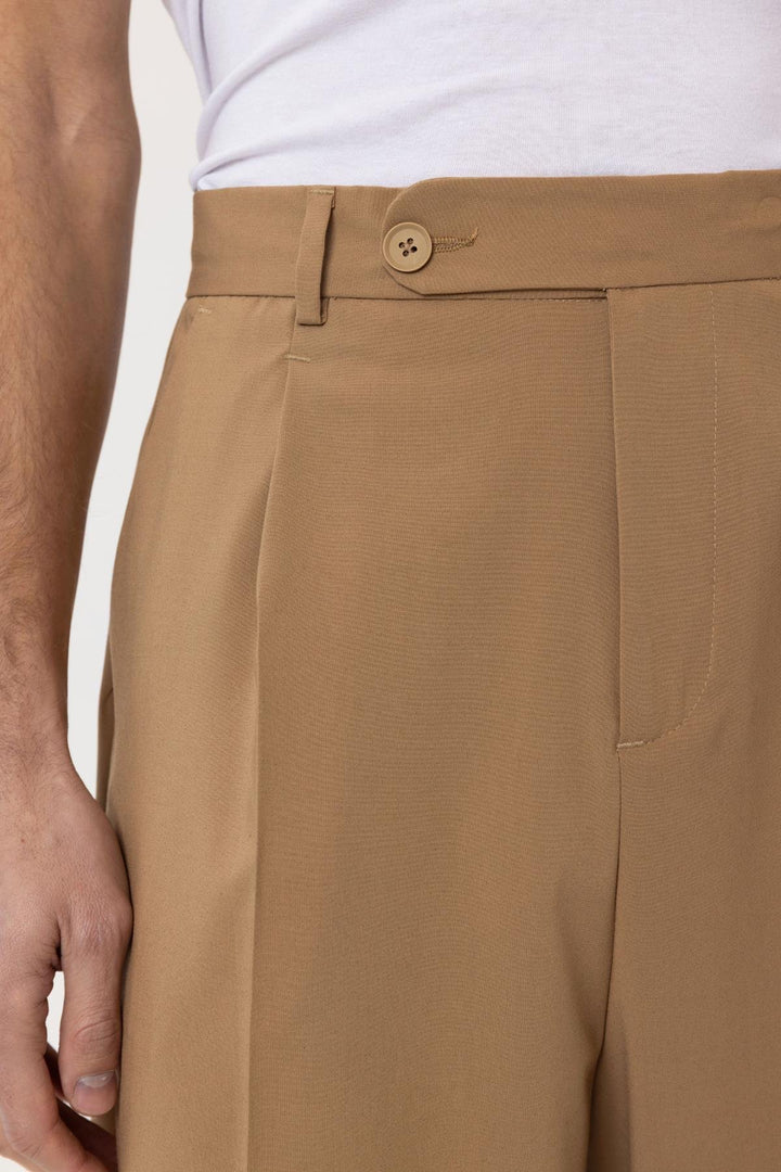 ANT Antioch Camel Baggy Yüksek Bel Erkek Kumaş Pantolon - Tezonapa