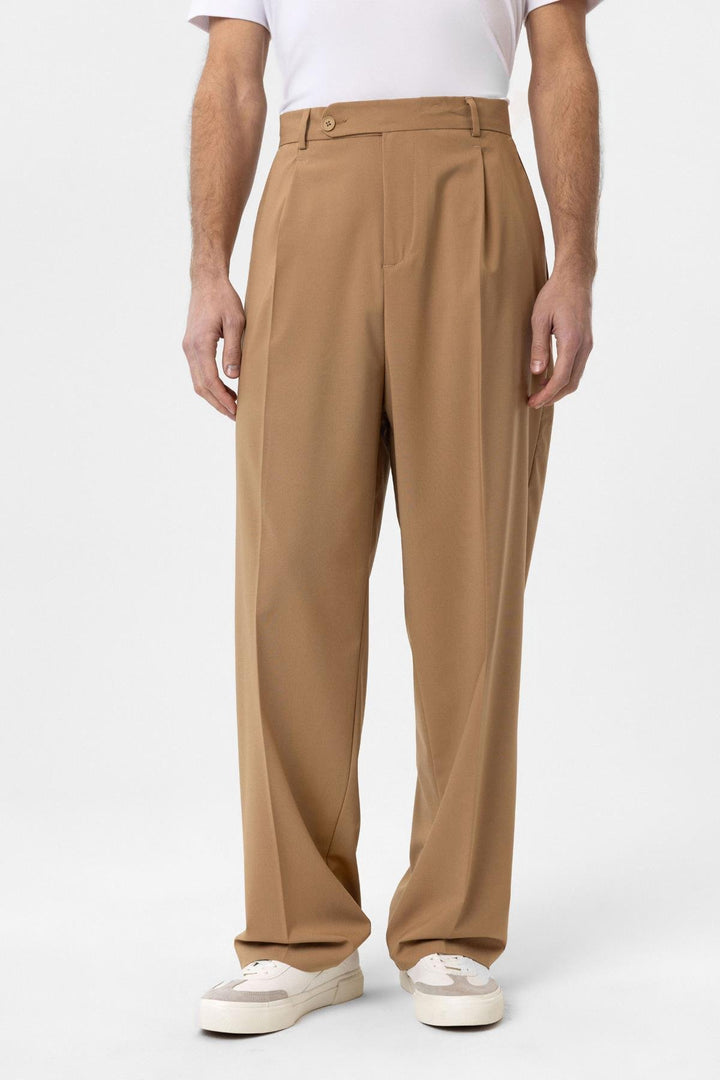 ANT Antioch Camel Baggy Yüksek Bel Erkek Kumaş Pantolon - Tezonapa