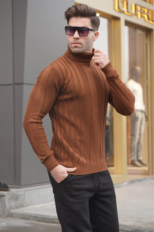MDX Camel Fisherman Collar Sweater 5764 - Falkirk