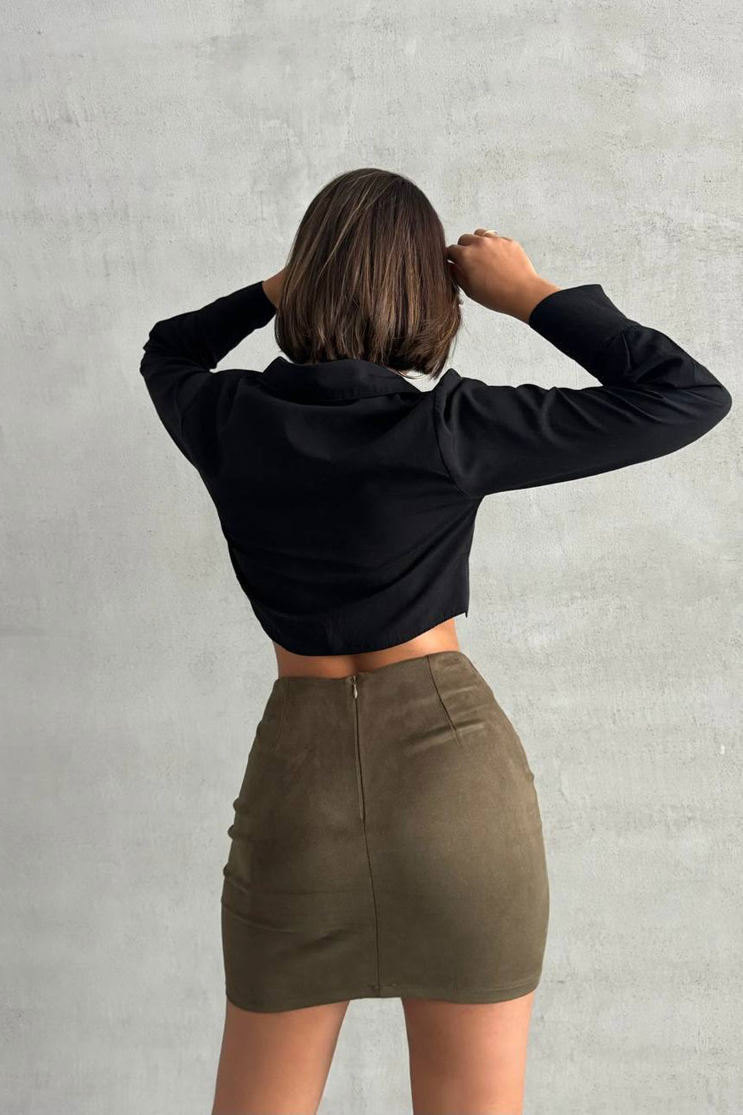 Camel Suede Skirt BCHN-25261011 - Caguas