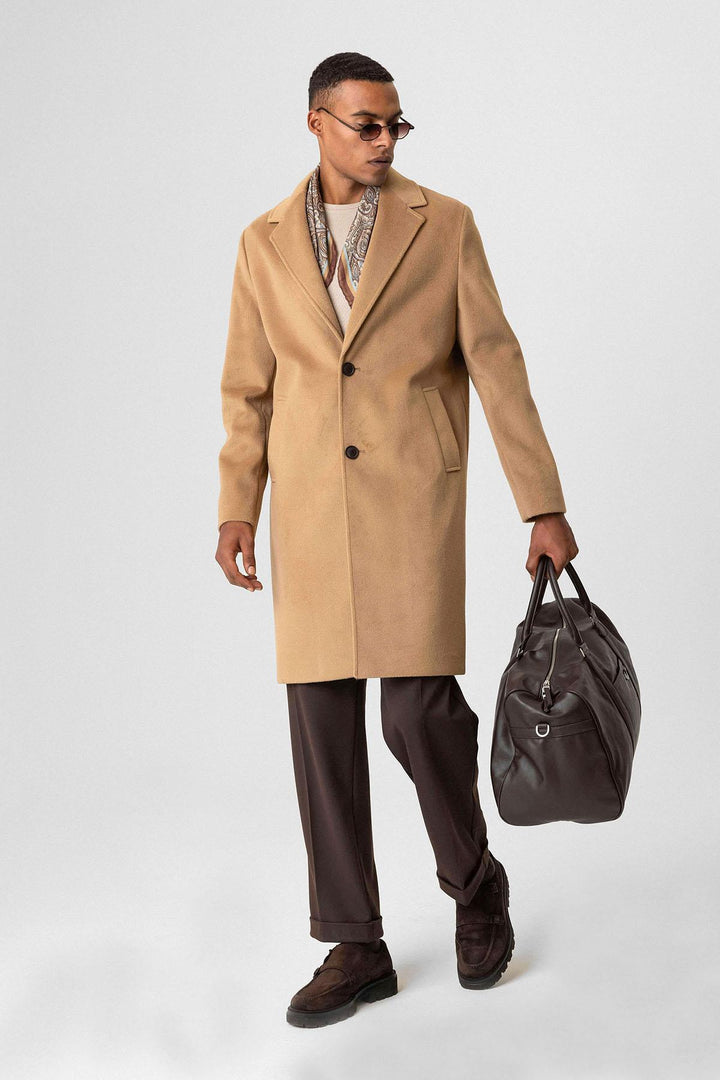 ANT Antioch Camel Textured Men's Coat - Franconville