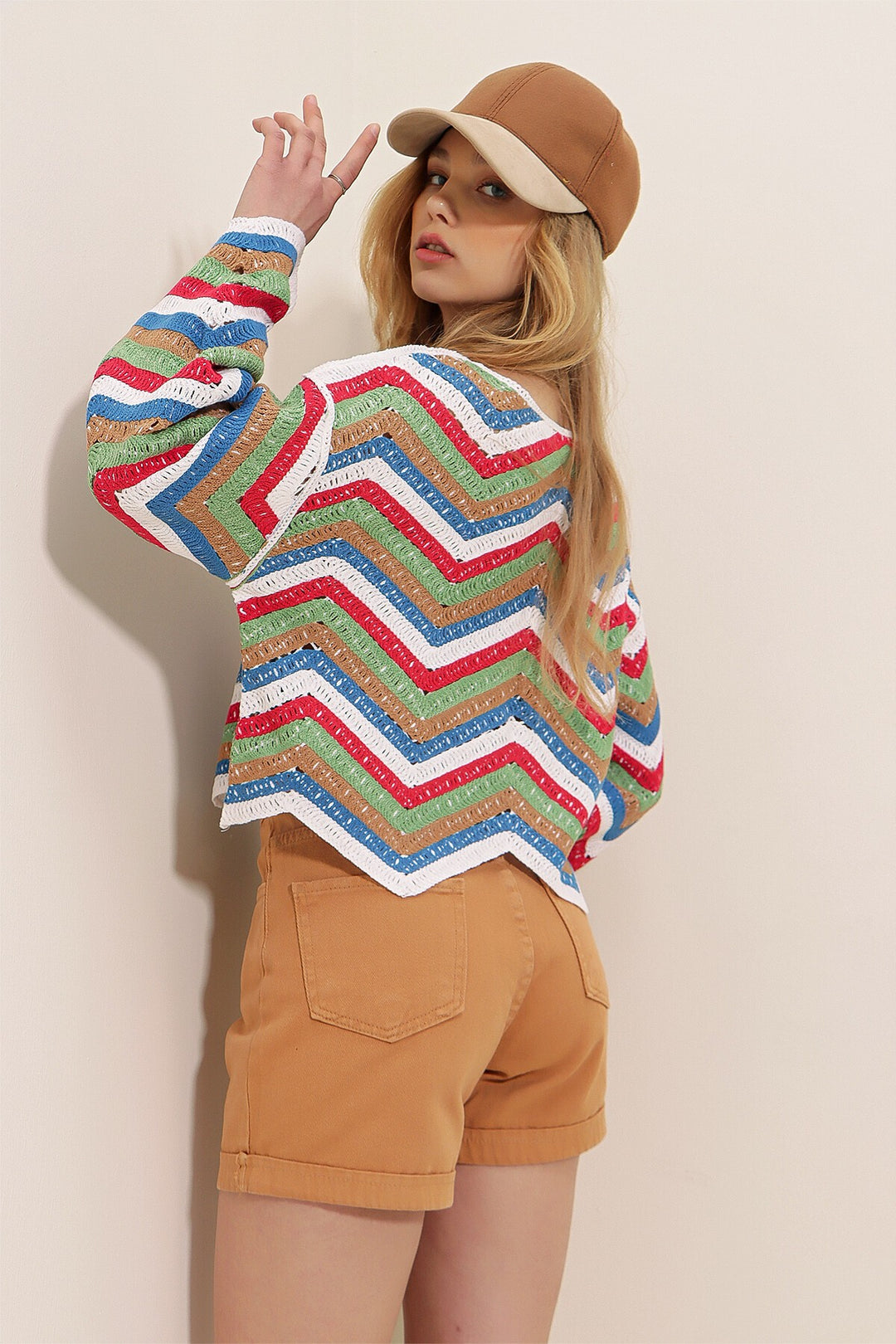 Camel Duble Paça Yüksek Bel Denim Şort - Santa Ana Nextlalpan