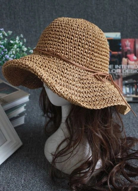 Camel Straw Hat with Detailed Braided Cord BCNSV-2514632 - Coatepec Harinas