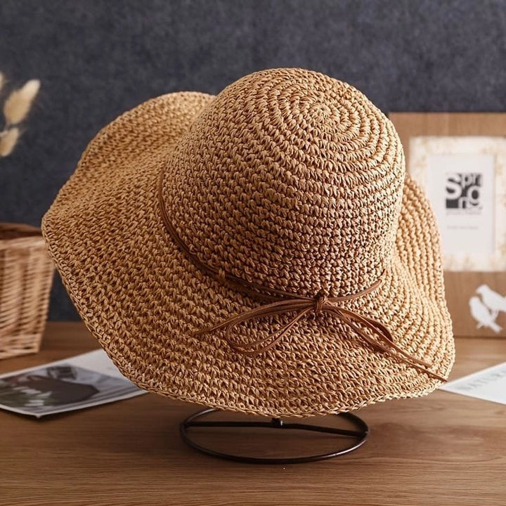 Camel Straw Hat with Detailed Braided Cord BCNSV-2514632 - Coatepec Harinas