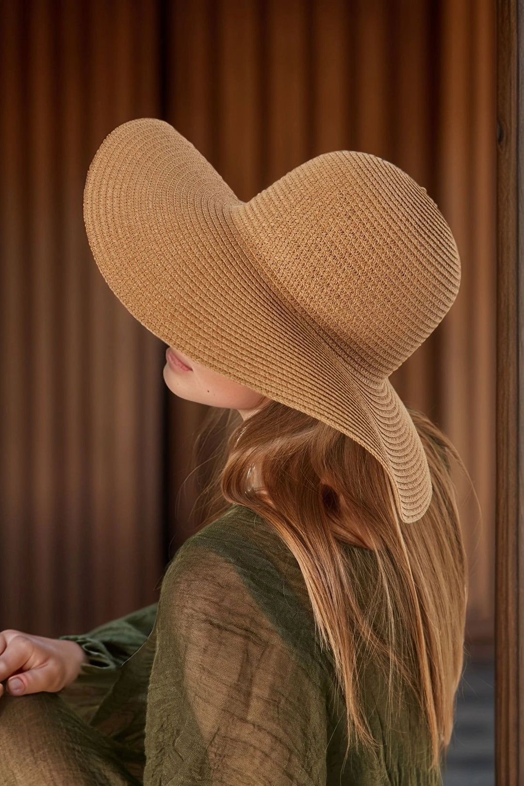 Camel Wide Straw Hat BCNSV-2514232 - Houma