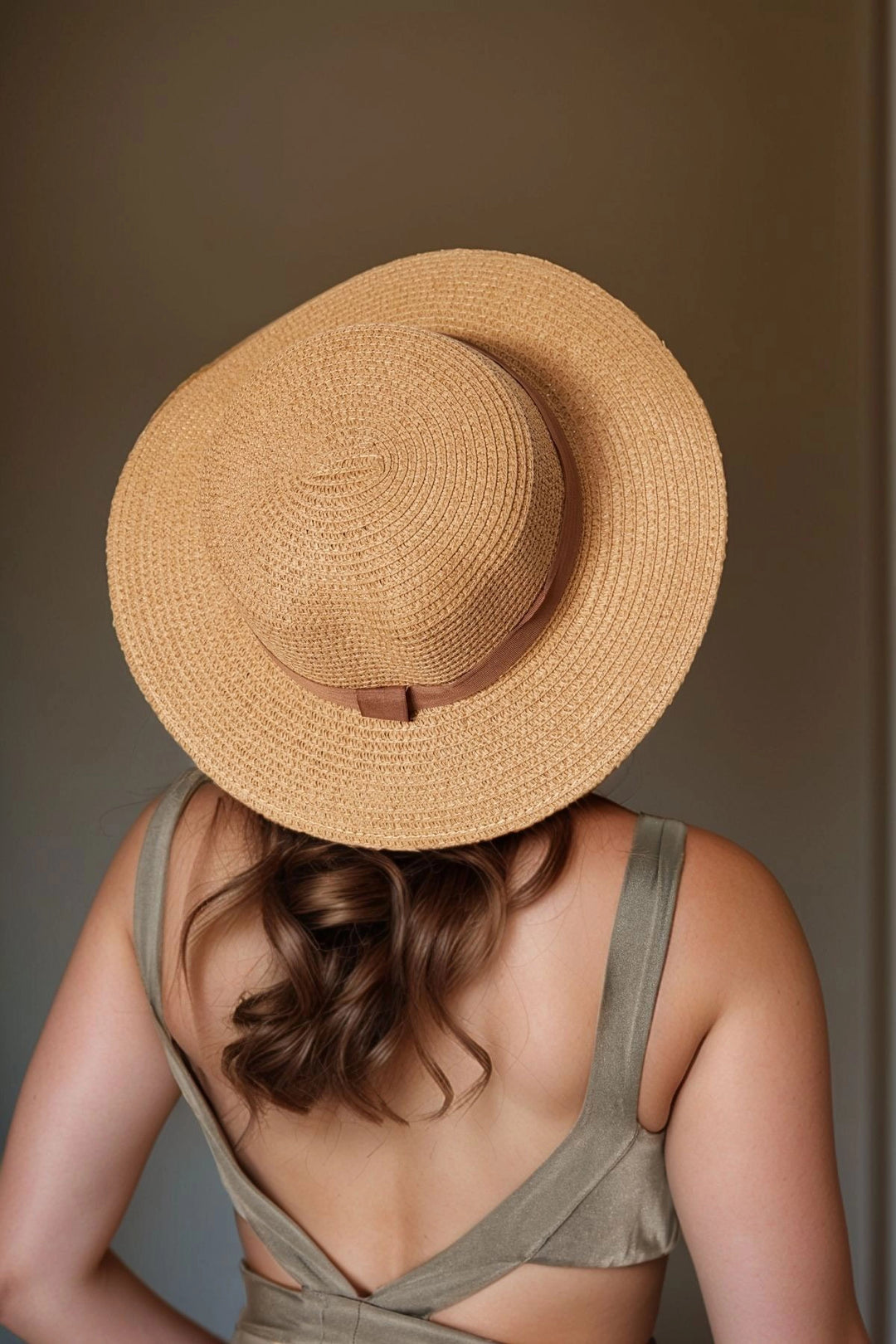 Camel Wide Straw Hat BCNSV-2514390 - Toretsk