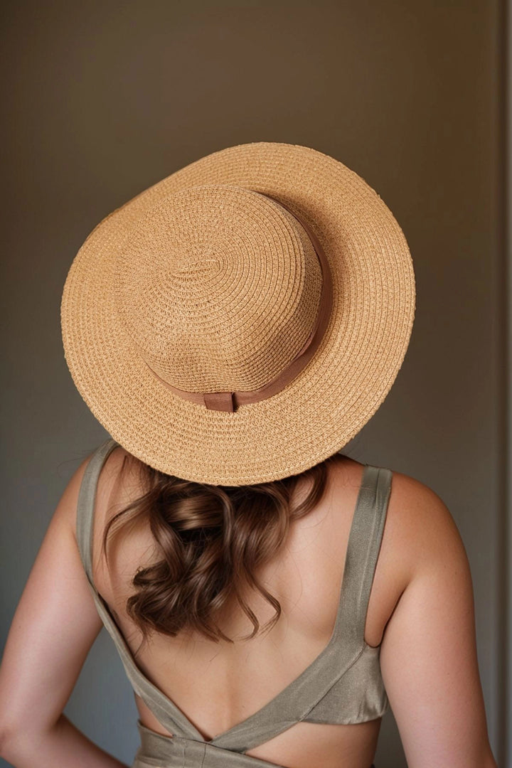 Camel Wide Straw Hat BCNSV-2514390 - Toretsk