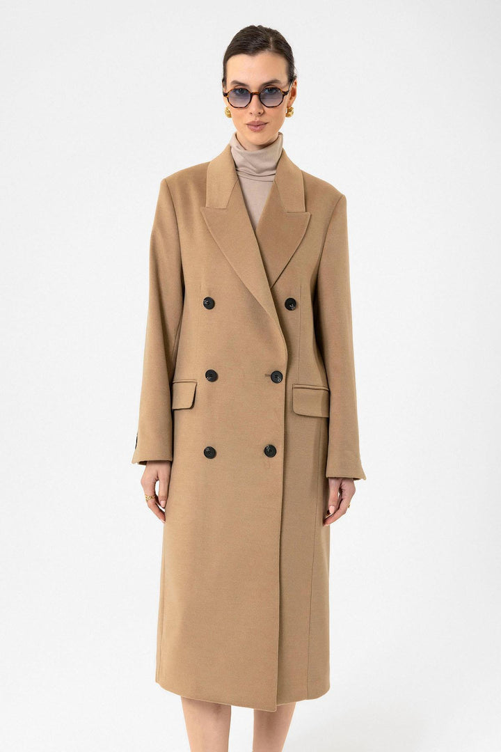 ANT Antioch Camel Women's Wrap Long Coat - Bolton