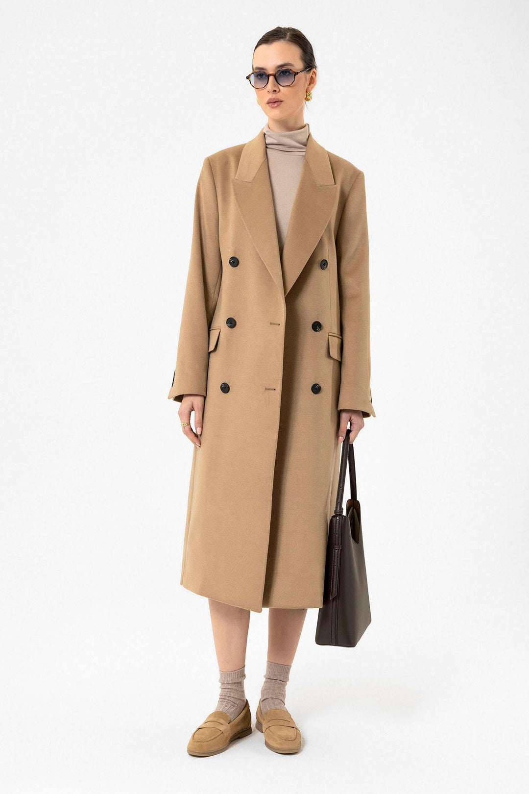 ANT Antioch Camel Women's Wrap Long Coat - Bolton