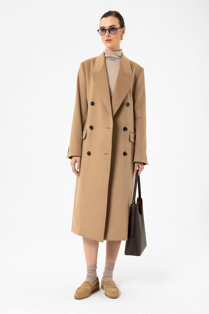 ANT Antioch Camel Women's Wrap Long Coat - Bolton