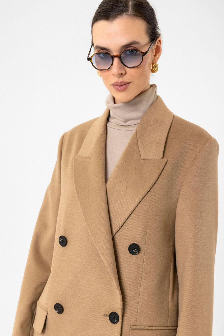 ANT Antioch Camel Women's Wrap Long Coat - Bolton