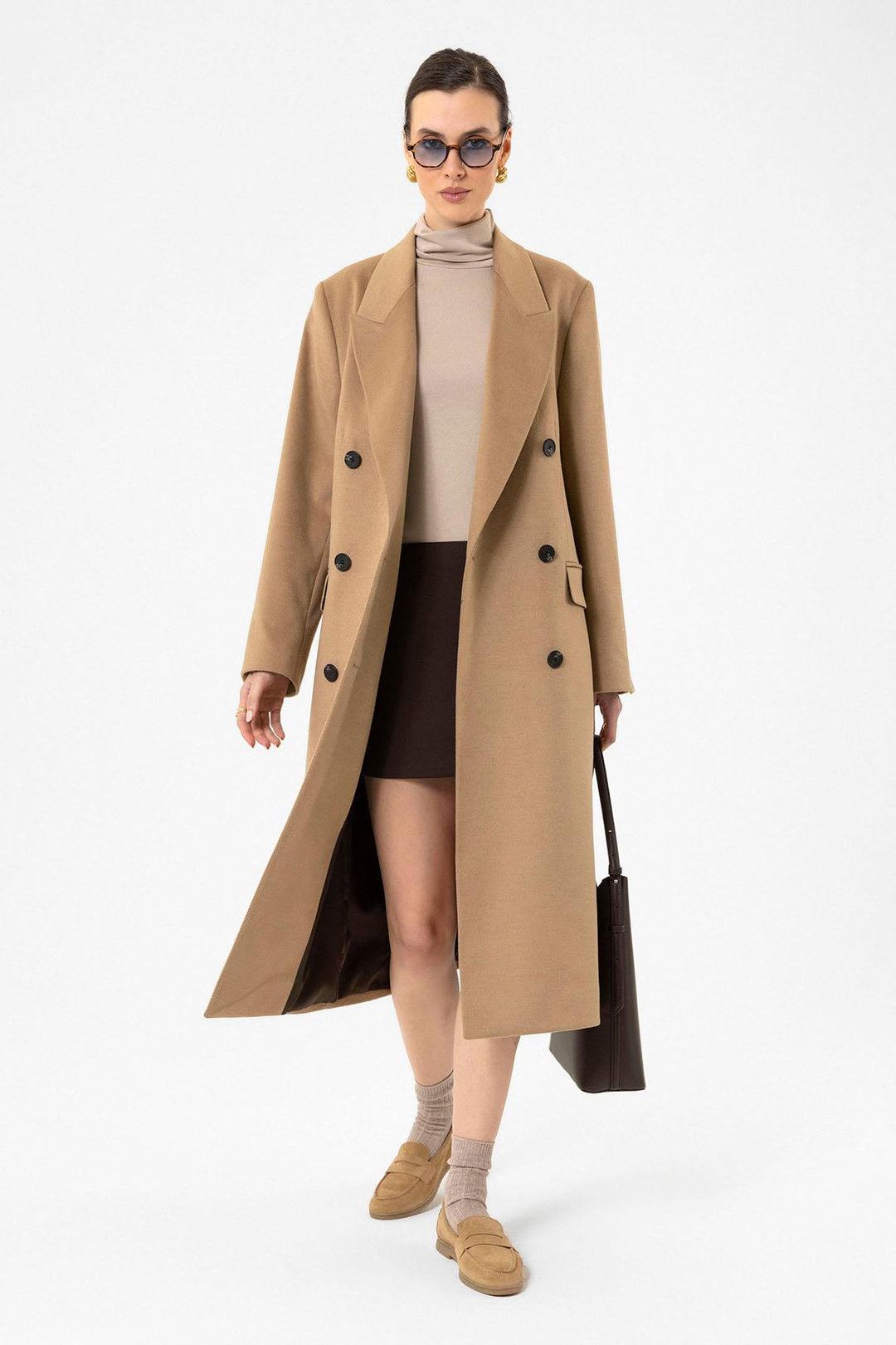 ANT Antioch Camel Women's Wrap Long Coat - Bolton