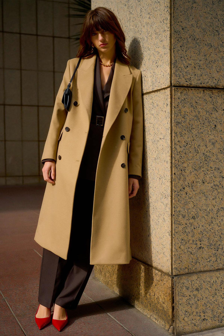 ANT Antioch Camel Women's Wrap Long Coat - Bolton