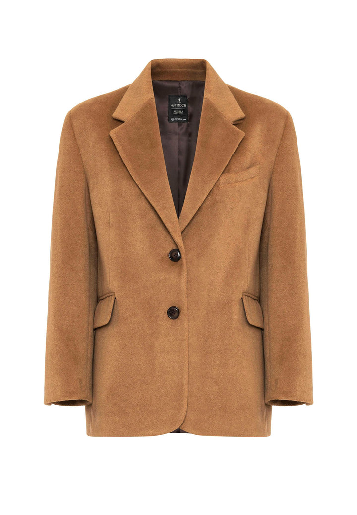 ANT Antioch Camel Women's Wool Blend Blazer Jacket - Green Bay