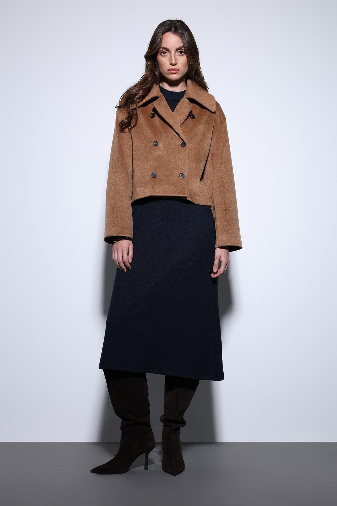 ANT Antioch Camel Double-Breasted Women's Short Coat - Rochester