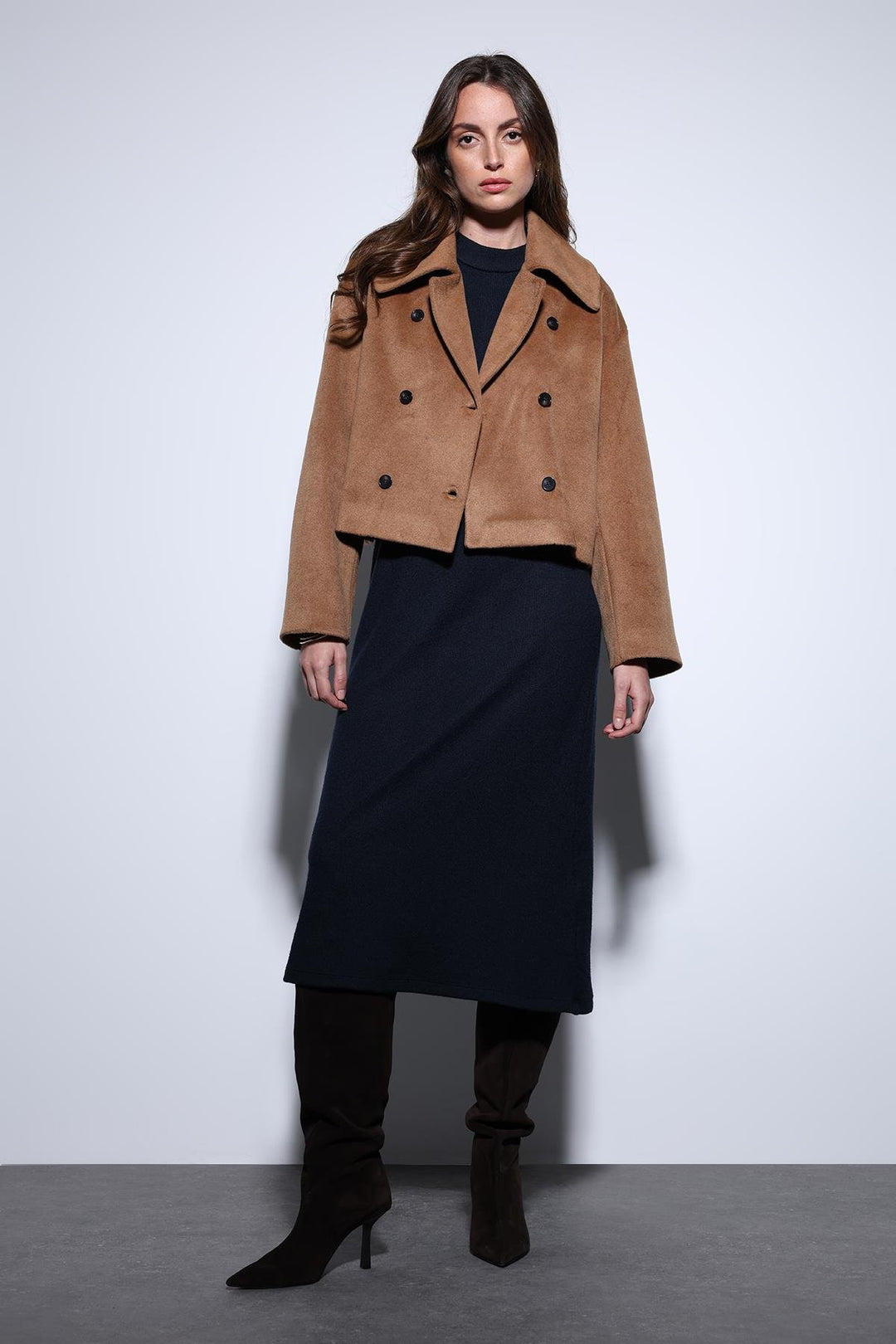 ANT Antioch Camel Double-Breasted Women's Short Coat - La Rochelle