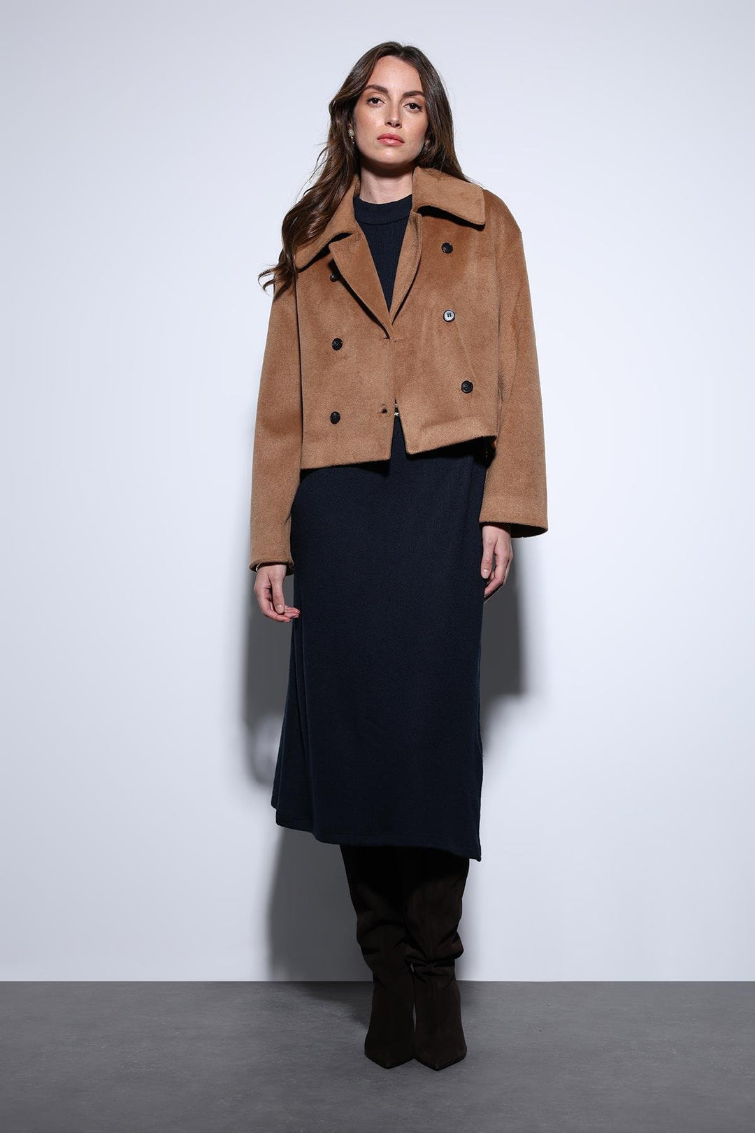 ANT Antioch Camel Double-Breasted Women's Short Coat - Rochester