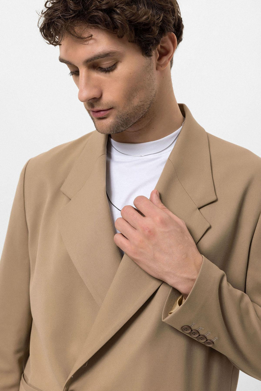 ANT Antioch Camel Double Breasted Closure Flap Pocket Men's Blazer Coat - Oklahoma City