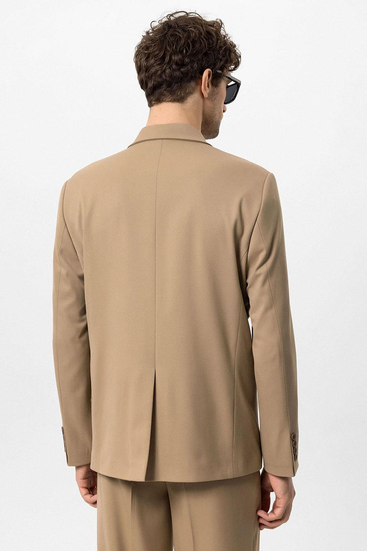 ANT Antioch Camel Double Breasted Closure Flap Pocket Men's Blazer Coat - Oklahoma City