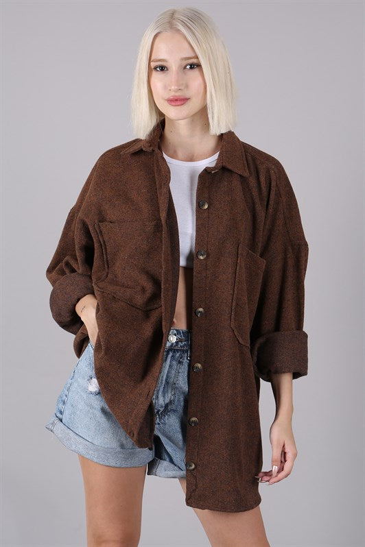 MDX Camel Oversize Shirt Jacket MG1562 - Neumünster