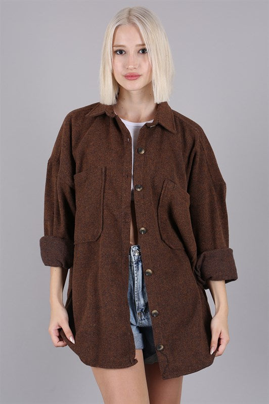 MDX Camel Oversize Shirt Jacket MG1562 - Neumünster