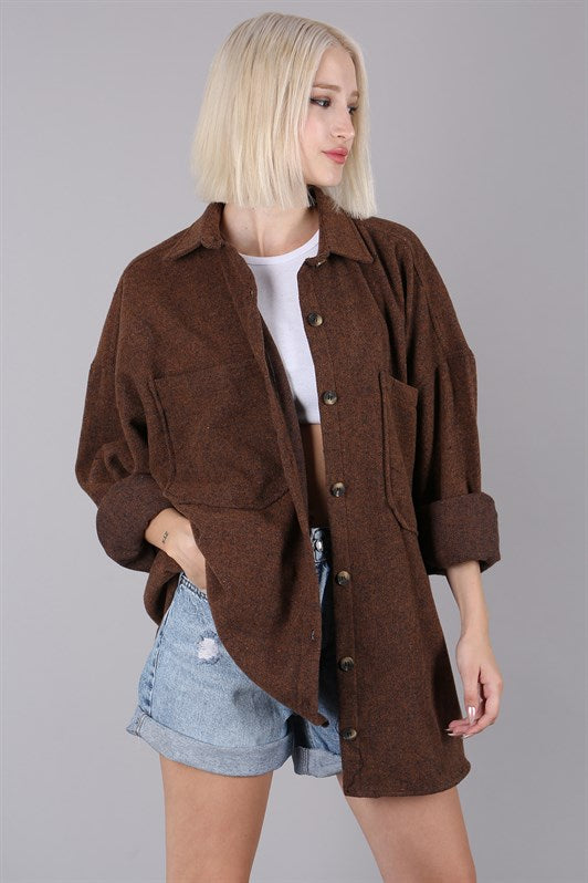 MDX Camel Oversize Shirt Jacket MG1562 - Neumünster