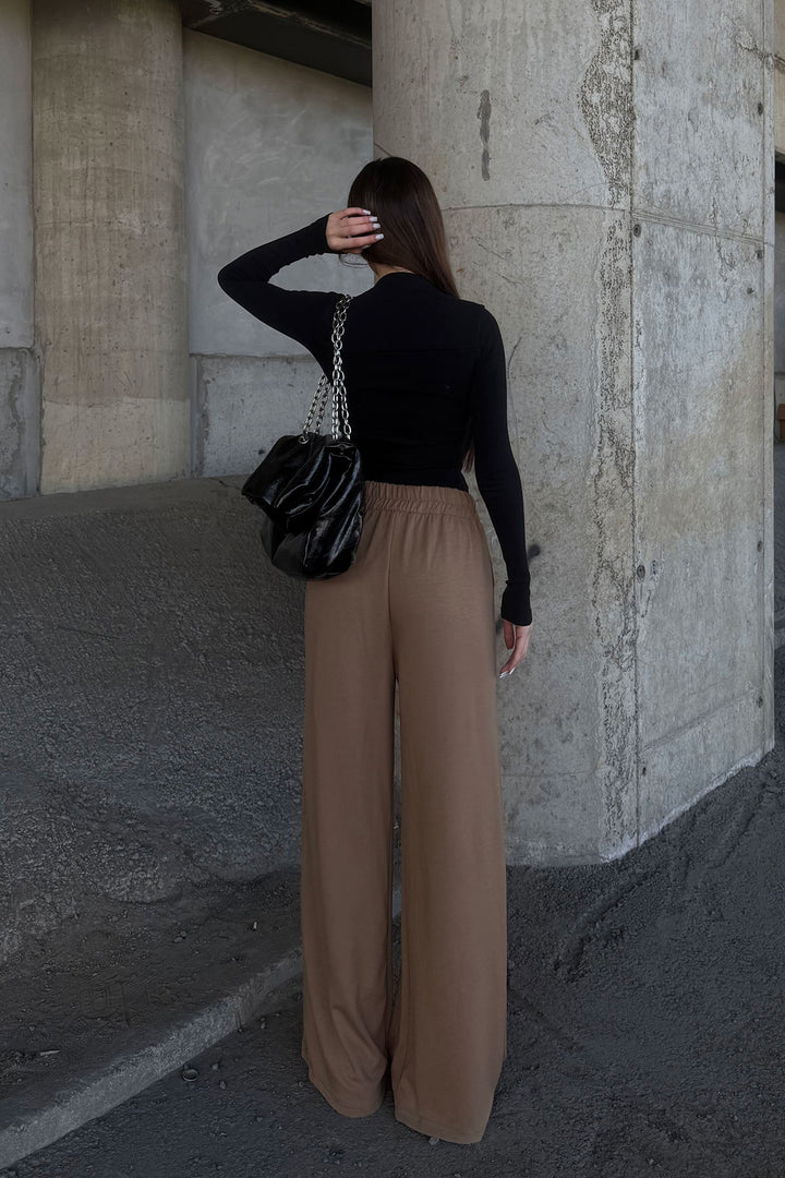 Camel Pile Detailed Spanish Ultra Soft Fabric Trousers BCDF-25P0002 - Argenteuil