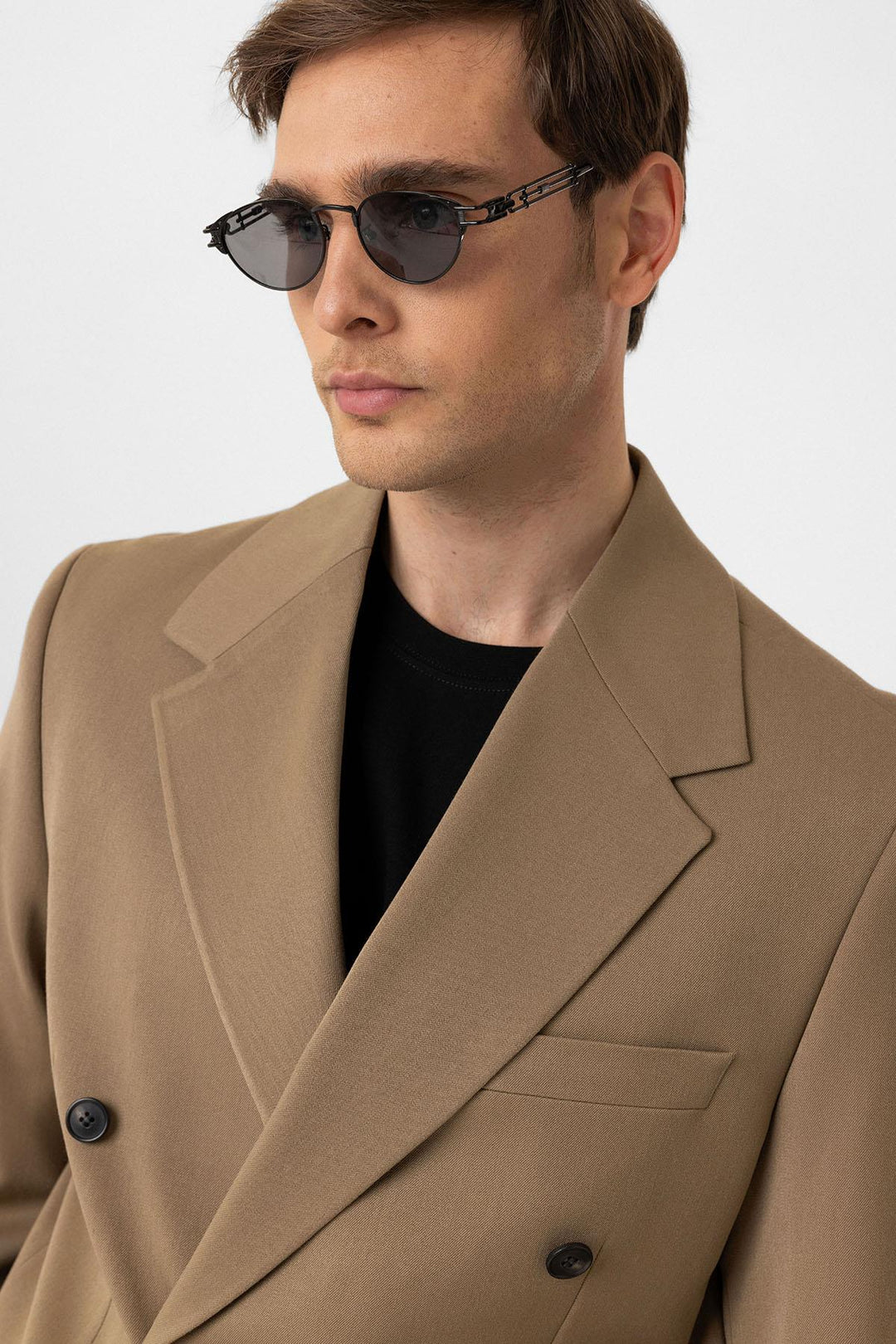 ANT Antioch Camel Relax Fit Double Breasted Men's Blazer Jacket - North Richland Hills