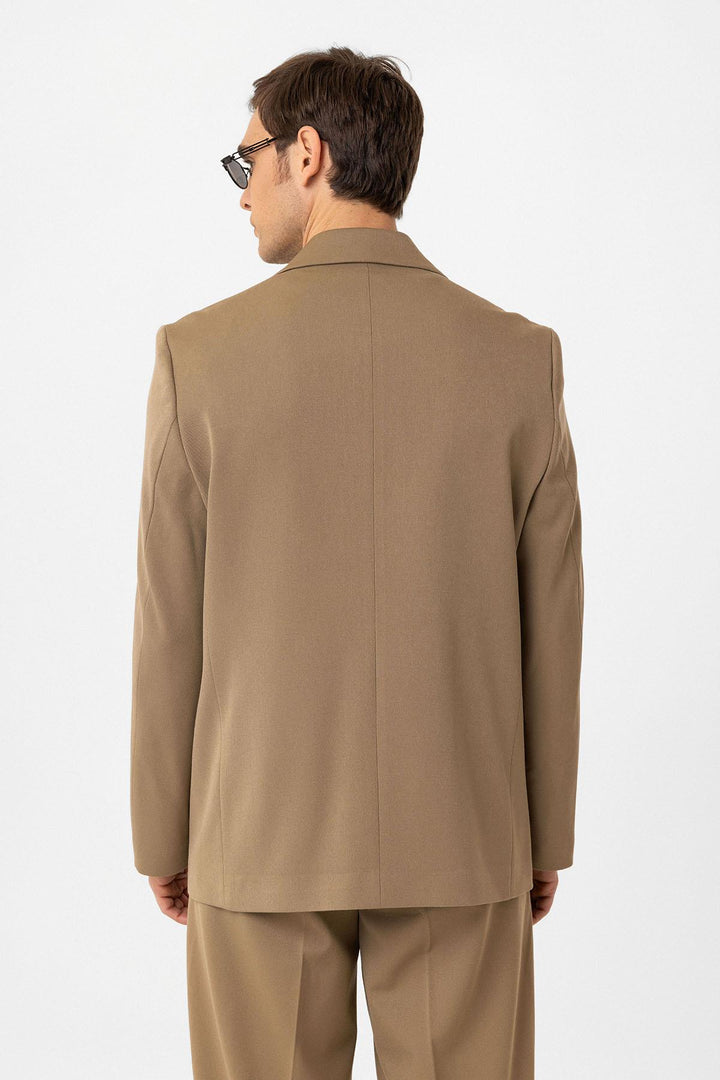 ANT Antioch Camel Relax Fit Double Breasted Men's Blazer Jacket - North Richland Hills