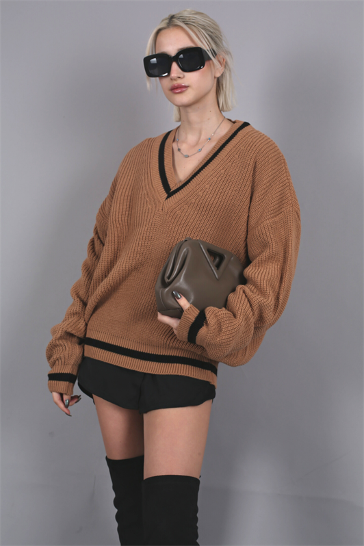 MDX Camel V-Neck Sweater MG1373 - Neubrandenburg