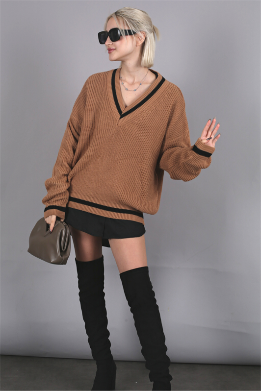 MDX Camel V-Neck Sweater MG1373 - Neubrandenburg