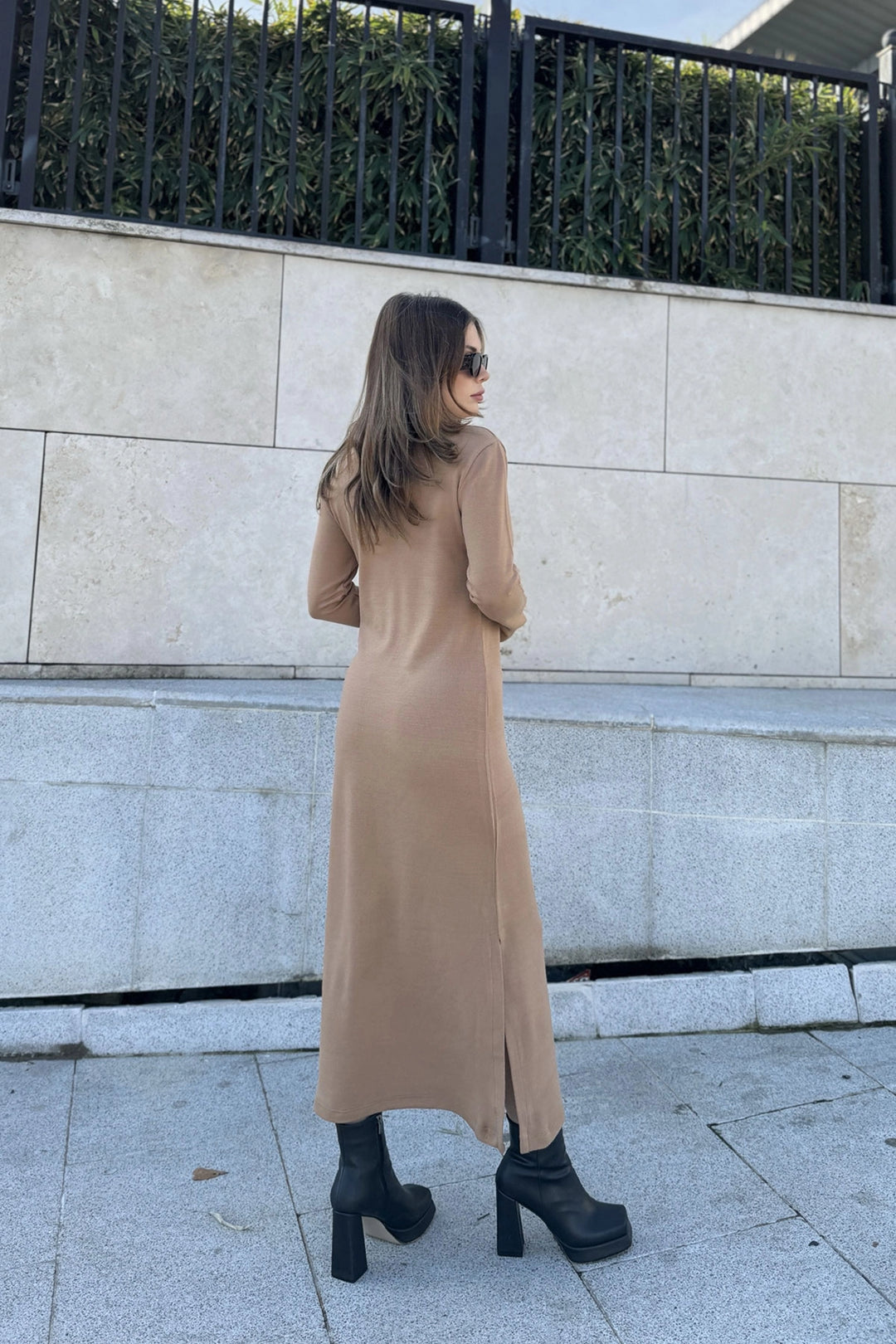 Camel Half Fisherman Knit Dress BCBSK-25700-3502 - Innsbruck