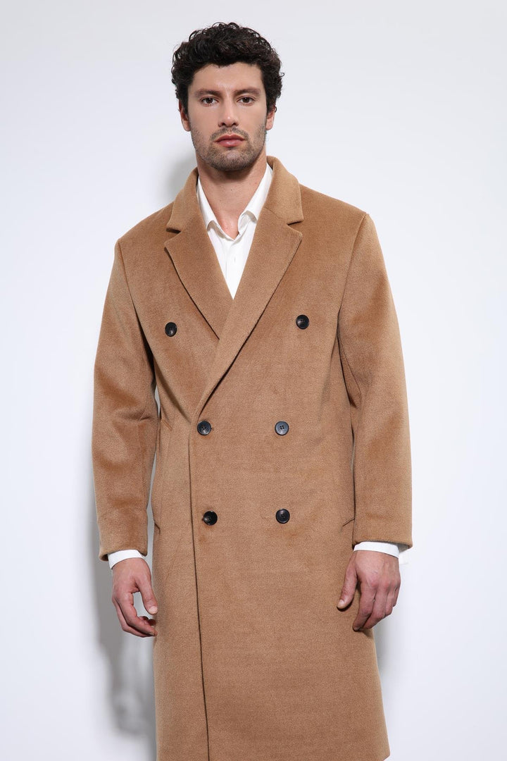 ANT Antioch Camel Wool Blend Double-Breasted Men's Coat - Plymouth