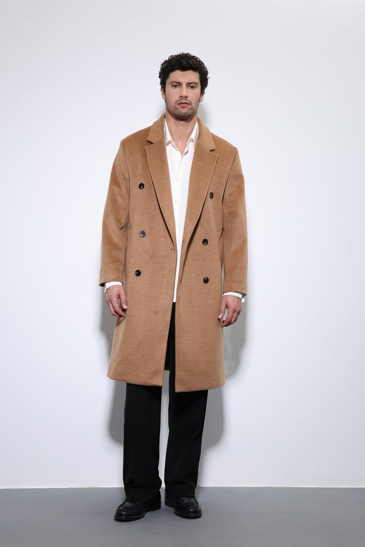 ANT Antioch Camel Wool Blend Double-Breasted Men's Coat - Plymouth