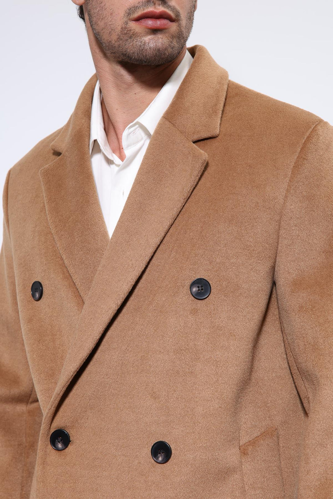 ANT Antioch Camel Wool Blend Double-Breasted Men's Coat - Plymouth