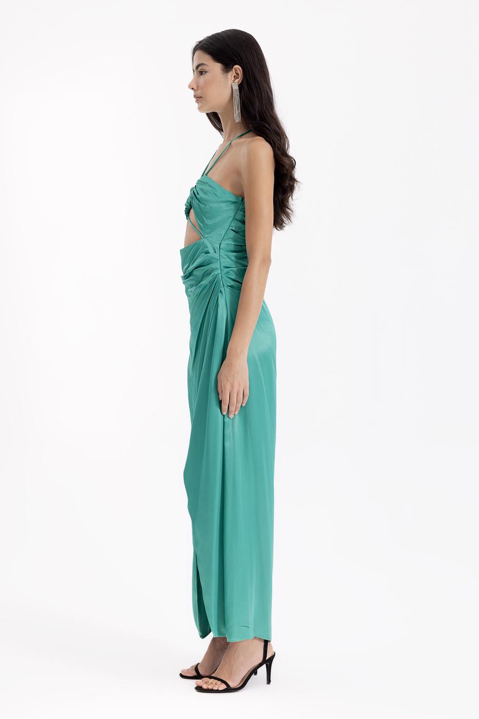 BSL Women Cross Strapped Satin Dress - Tomatlán