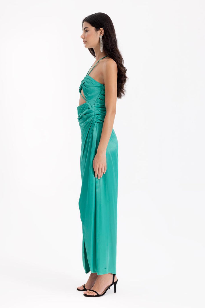 BSL Women Cross Strapped Satin Dress - Tomatlán