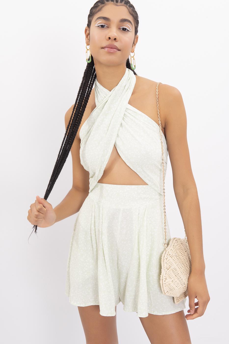 BSL Women Cross tie romper - Aurora