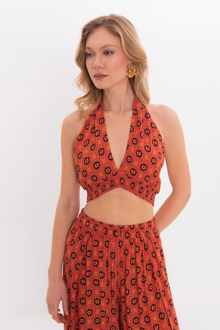 BSL Women Cross Halter Bustier - Rubí