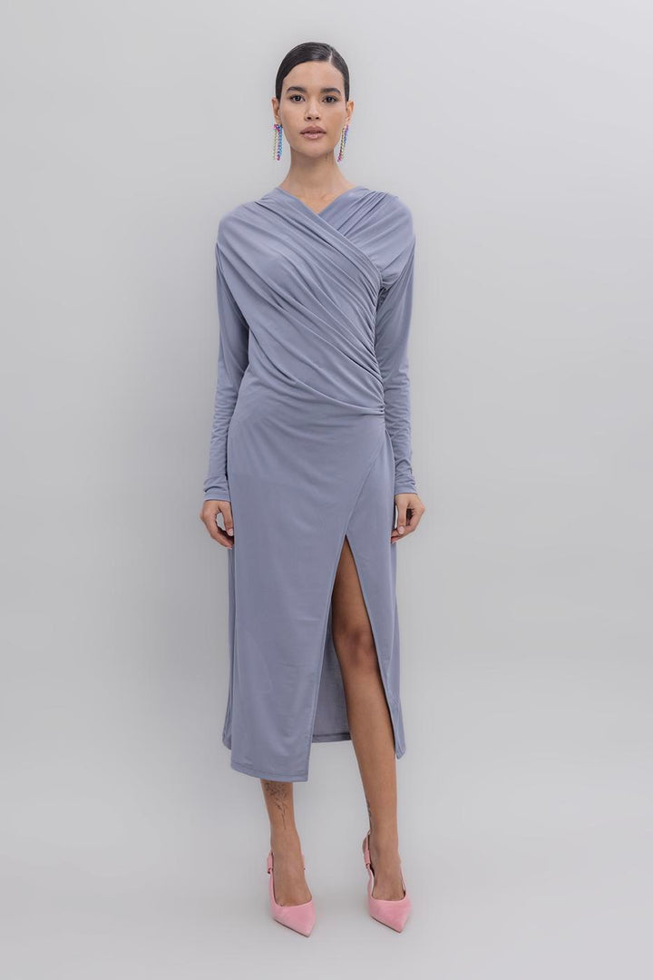 BSL Women Cross Neck Midi Dress - Petatlán