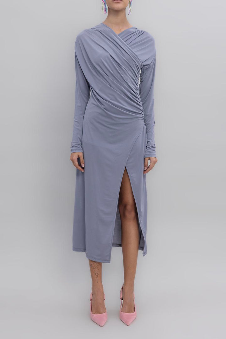BSL Women Cross Neck Midi Dress - Petatlán