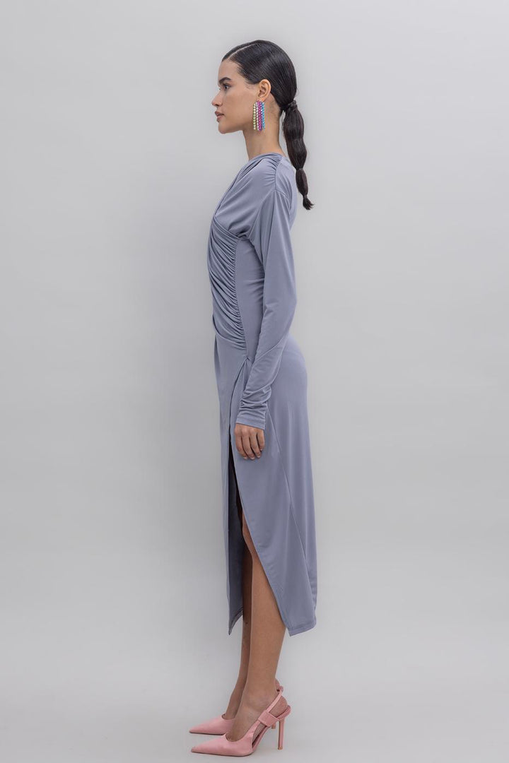 BSL Women Cross Neck Midi Dress - Petatlán