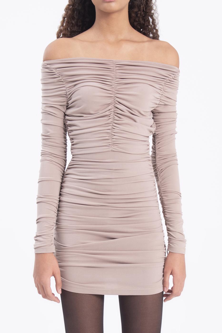BSL Women Carmen collar drapped mini dress - Clichy